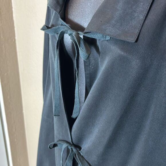 Bryn walker women’s medium long line black tie front cardigan elevated basic - Picture 3 of 7